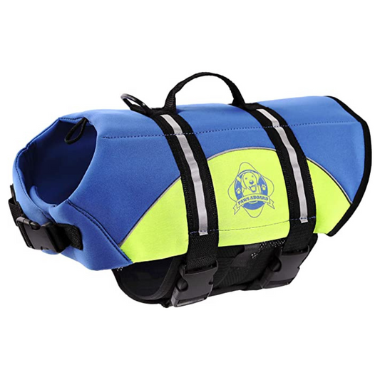 Blue & Yellow Neoprene Dog Life Jacket