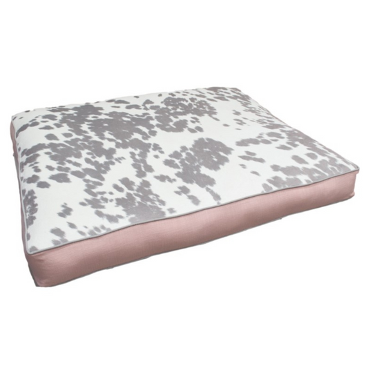 Grey & Blush Faux Cowhide Custom Bed
