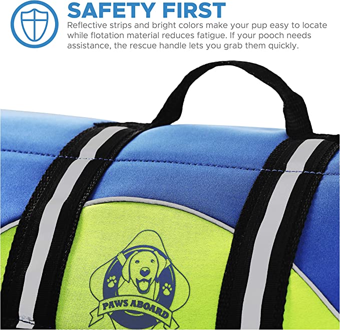 Blue & Yellow Neoprene Dog Life Jacket