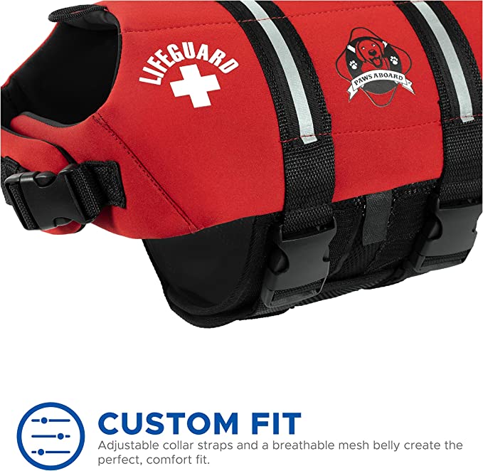 Red Neoprene Dog Life Jacket