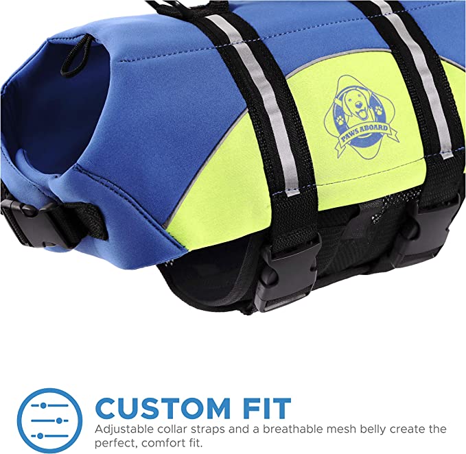 Blue & Yellow Neoprene Dog Life Jacket