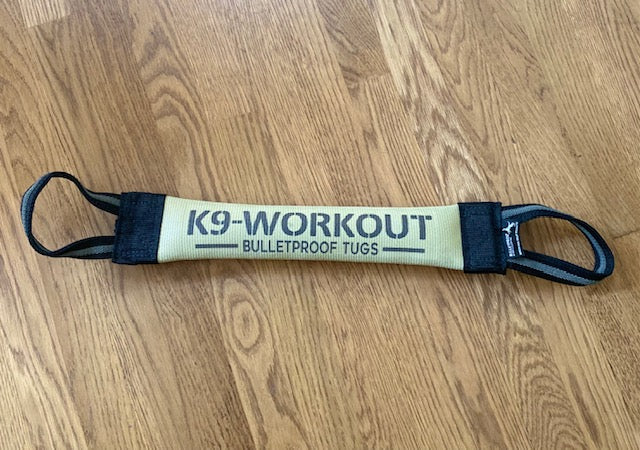 Yellow 15 inch K-9 Workout fire hose training tug toy from Bulletproof Pet Products