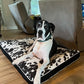 Black-on-Black Faux Cowhide Custom Bed