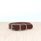1 inch wide brown leather Mimi Green dog collar for big and giant dogs with necks between 24 and 28 inches