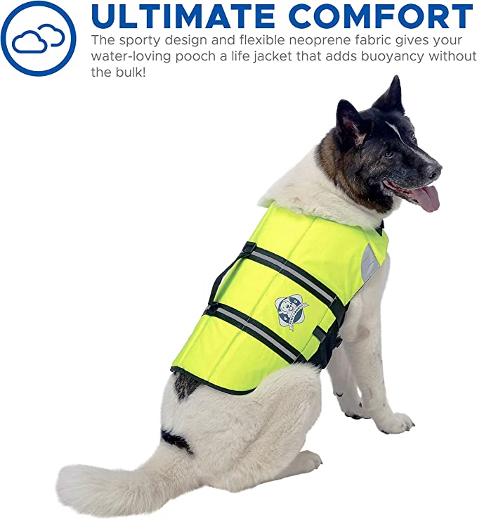 Neon Yellow Neoprene Dog Life Jacket