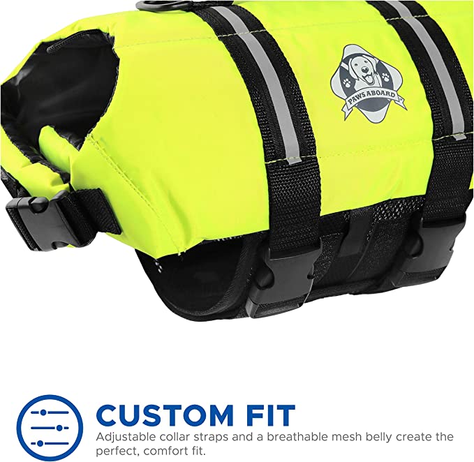 Neon Yellow Neoprene Dog Life Jacket